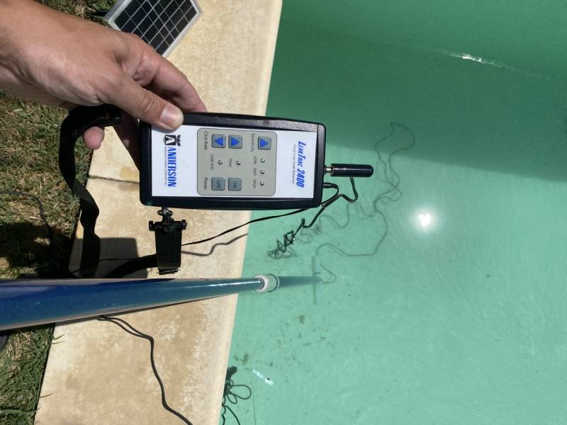 Photo d'une localisation de fuite sur piscine liner à Toulon dans le Var par un spécialiste SABACA